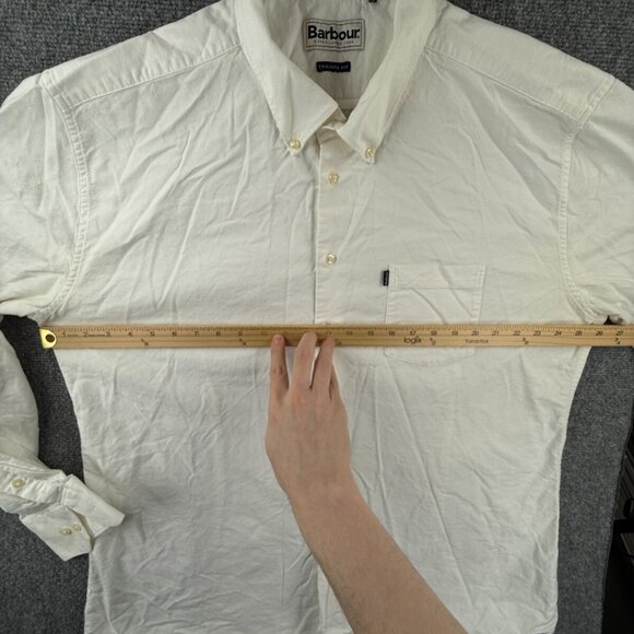 Barbour Tailored Fit Us Size XL Long Sleeve White Button Up Shirt Cotton Adult - Picture 5 of 16